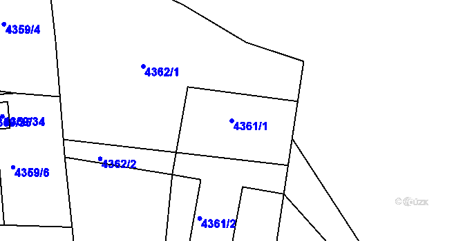Parcela st. 4361/1 v KÚ Lískovec u Frýdku-Místku, Katastrální mapa