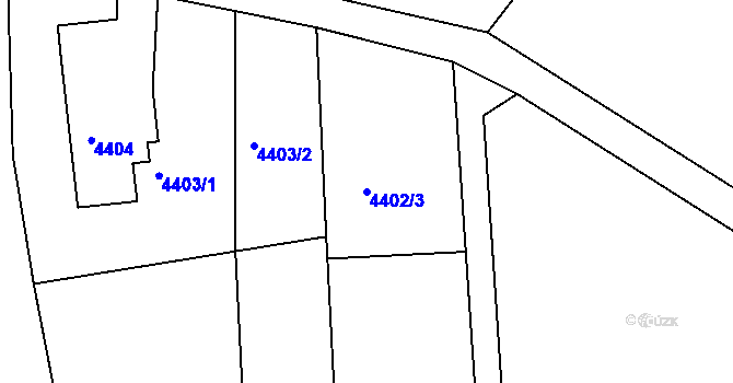 Parcela st. 4402/3 v KÚ Lískovec u Frýdku-Místku, Katastrální mapa