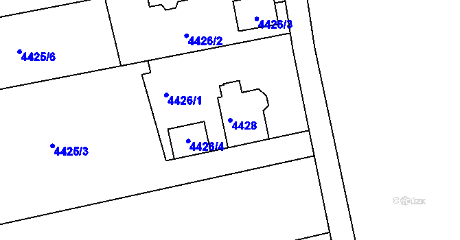 Parcela st. 4428 v KÚ Lískovec u Frýdku-Místku, Katastrální mapa