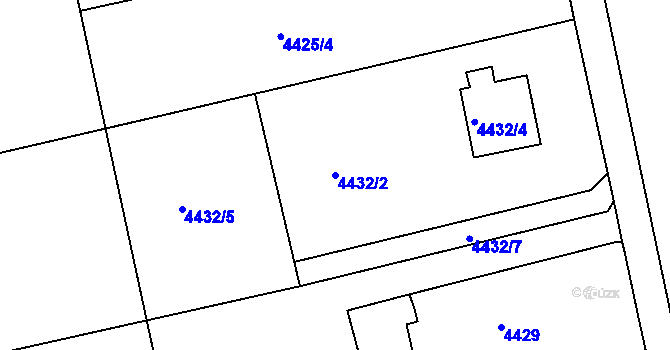 Parcela st. 4432/2 v KÚ Lískovec u Frýdku-Místku, Katastrální mapa