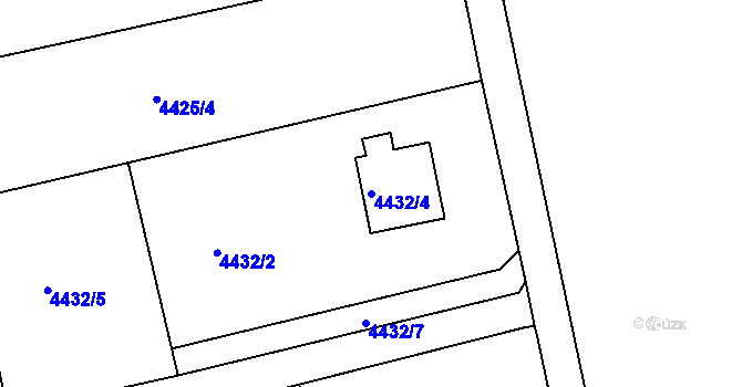 Parcela st. 4432/4 v KÚ Lískovec u Frýdku-Místku, Katastrální mapa
