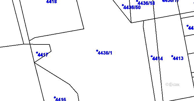 Parcela st. 4436/1 v KÚ Lískovec u Frýdku-Místku, Katastrální mapa