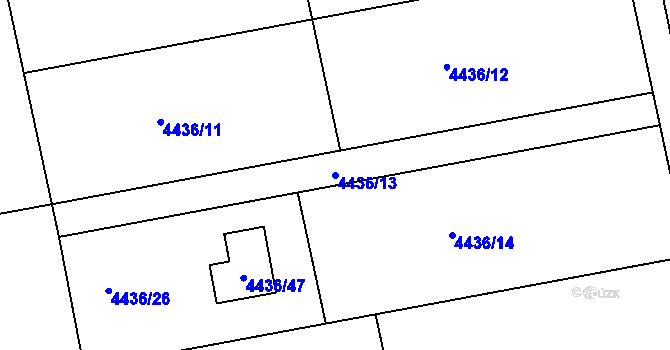 Parcela st. 4436/13 v KÚ Lískovec u Frýdku-Místku, Katastrální mapa