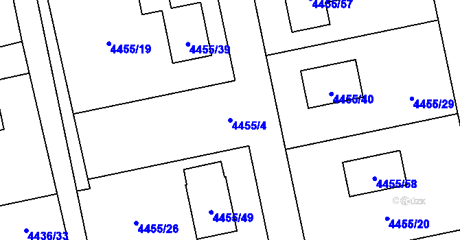 Parcela st. 4455/4 v KÚ Lískovec u Frýdku-Místku, Katastrální mapa