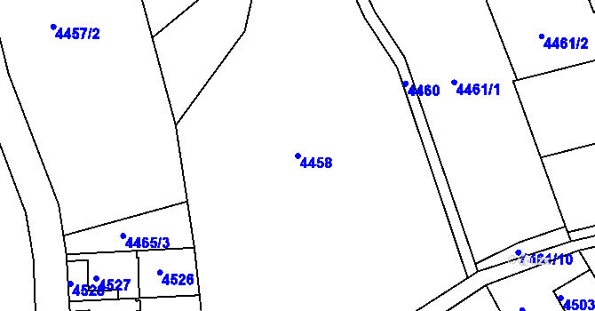Parcela st. 4458 v KÚ Lískovec u Frýdku-Místku, Katastrální mapa