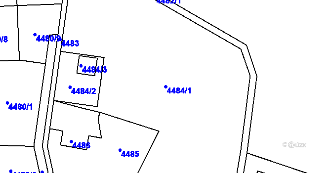 Parcela st. 4484/1 v KÚ Lískovec u Frýdku-Místku, Katastrální mapa