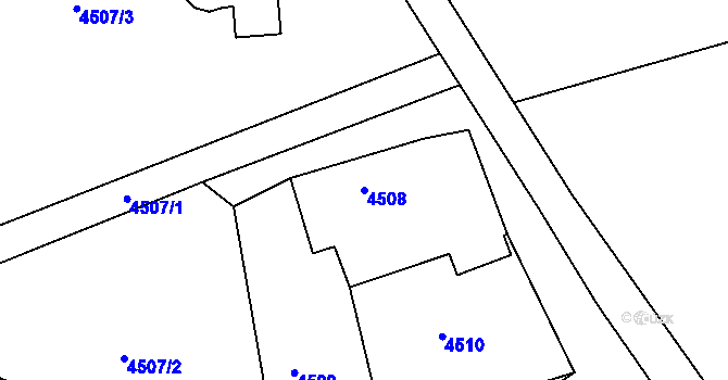Parcela st. 4508 v KÚ Lískovec u Frýdku-Místku, Katastrální mapa
