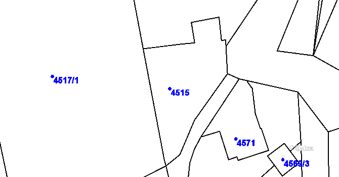 Parcela st. 4515 v KÚ Lískovec u Frýdku-Místku, Katastrální mapa