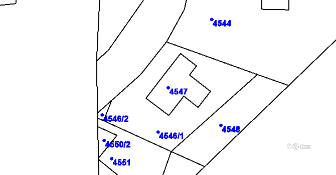 Parcela st. 4547 v KÚ Lískovec u Frýdku-Místku, Katastrální mapa
