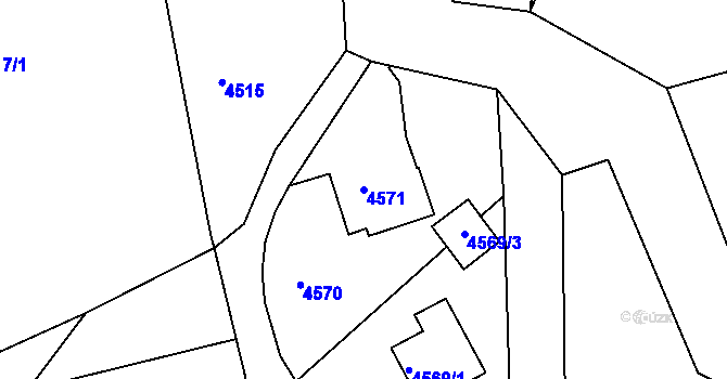 Parcela st. 4571 v KÚ Lískovec u Frýdku-Místku, Katastrální mapa