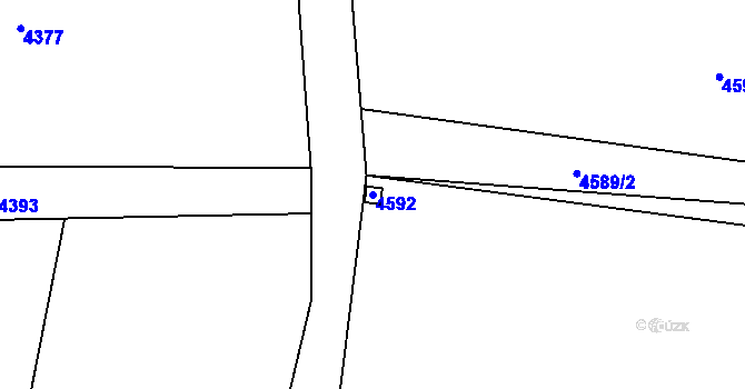 Parcela st. 4592 v KÚ Lískovec u Frýdku-Místku, Katastrální mapa