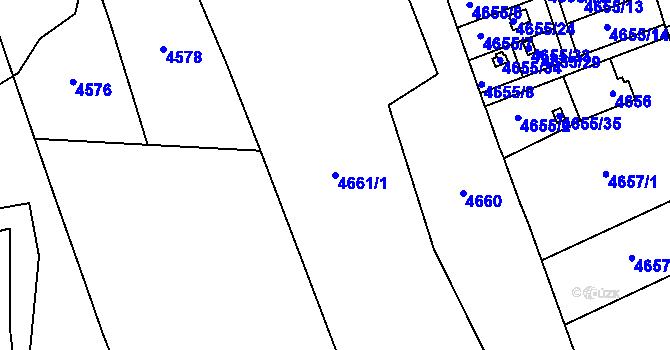 Parcela st. 4661/1 v KÚ Lískovec u Frýdku-Místku, Katastrální mapa