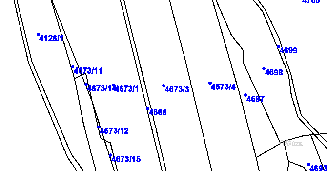 Parcela st. 4673/3 v KÚ Lískovec u Frýdku-Místku, Katastrální mapa