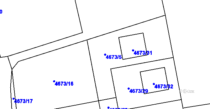 Parcela st. 4673/5 v KÚ Lískovec u Frýdku-Místku, Katastrální mapa