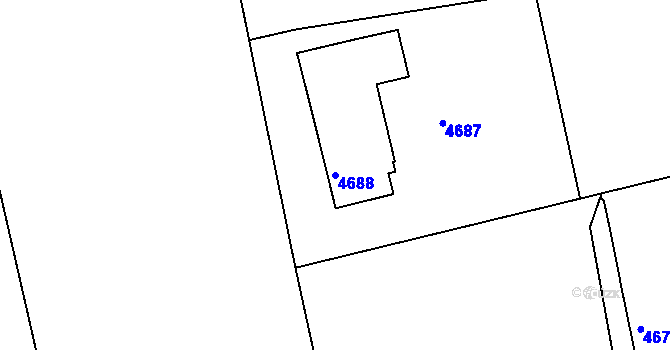Parcela st. 4688 v KÚ Lískovec u Frýdku-Místku, Katastrální mapa