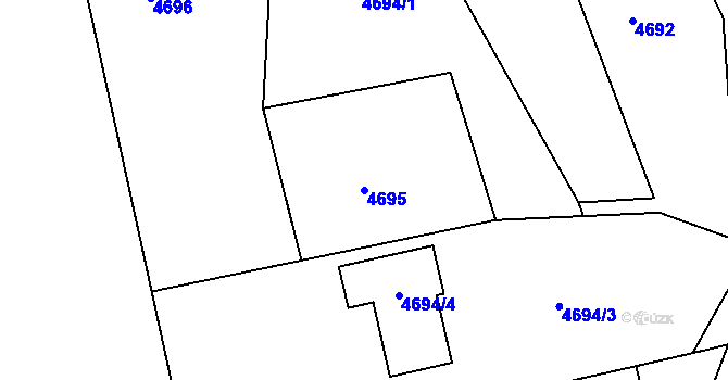 Parcela st. 4695 v KÚ Lískovec u Frýdku-Místku, Katastrální mapa