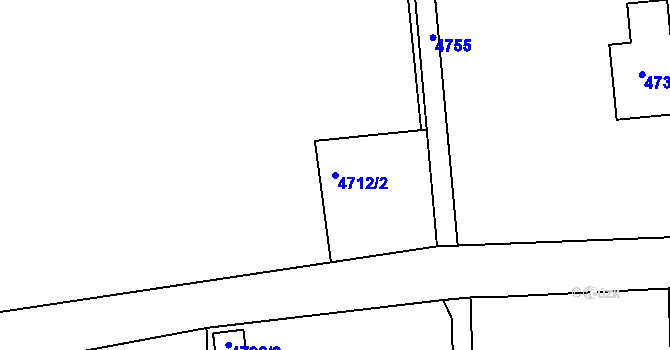 Parcela st. 4712/2 v KÚ Lískovec u Frýdku-Místku, Katastrální mapa