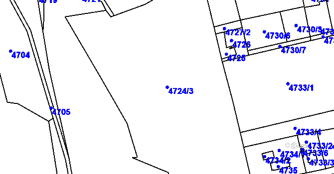 Parcela st. 4724/3 v KÚ Lískovec u Frýdku-Místku, Katastrální mapa