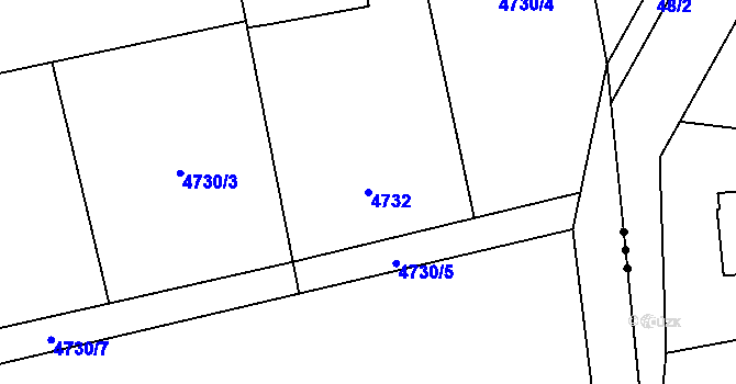 Parcela st. 4732 v KÚ Lískovec u Frýdku-Místku, Katastrální mapa