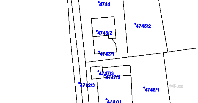 Parcela st. 4743/1 v KÚ Lískovec u Frýdku-Místku, Katastrální mapa