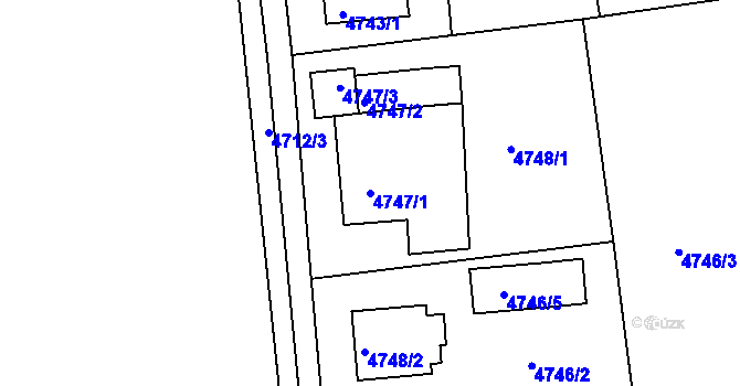 Parcela st. 4747/1 v KÚ Lískovec u Frýdku-Místku, Katastrální mapa