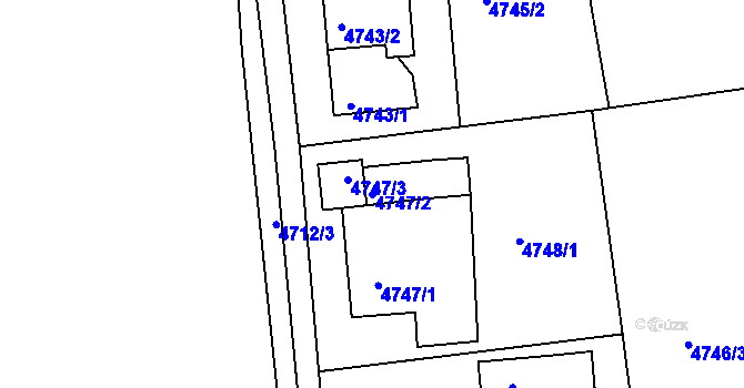 Parcela st. 4747/2 v KÚ Lískovec u Frýdku-Místku, Katastrální mapa