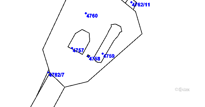 Parcela st. 4759 v KÚ Lískovec u Frýdku-Místku, Katastrální mapa