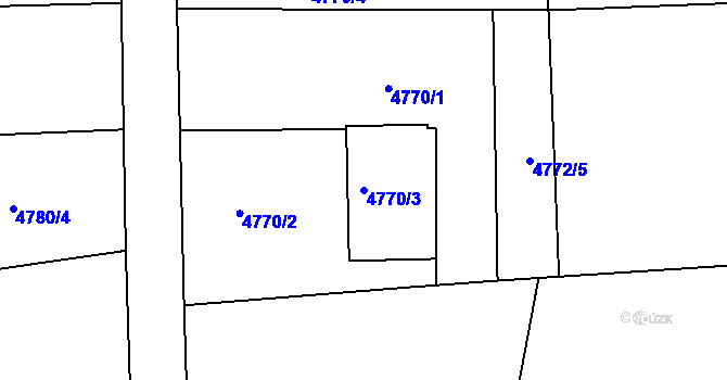 Parcela st. 4770/3 v KÚ Lískovec u Frýdku-Místku, Katastrální mapa