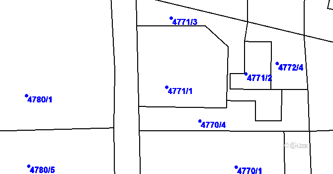 Parcela st. 4771/1 v KÚ Lískovec u Frýdku-Místku, Katastrální mapa