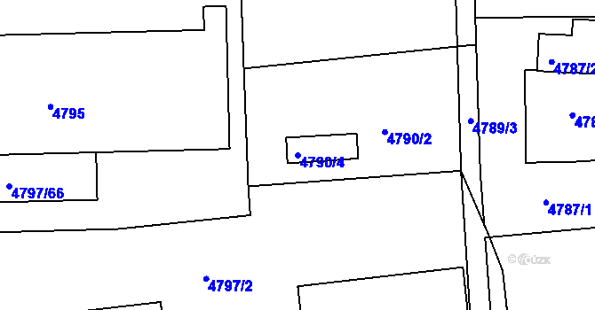Parcela st. 4790/4 v KÚ Lískovec u Frýdku-Místku, Katastrální mapa