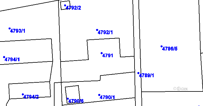 Parcela st. 4791 v KÚ Lískovec u Frýdku-Místku, Katastrální mapa