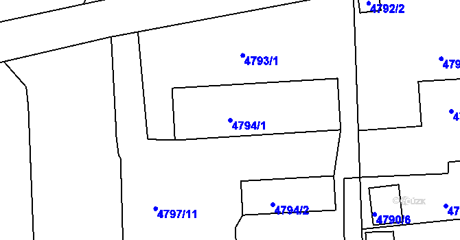 Parcela st. 4794/1 v KÚ Lískovec u Frýdku-Místku, Katastrální mapa