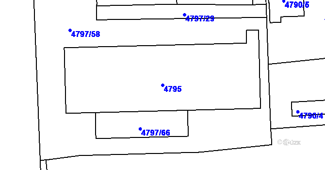Parcela st. 4795 v KÚ Lískovec u Frýdku-Místku, Katastrální mapa