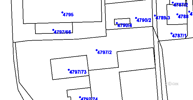 Parcela st. 4797/2 v KÚ Lískovec u Frýdku-Místku, Katastrální mapa