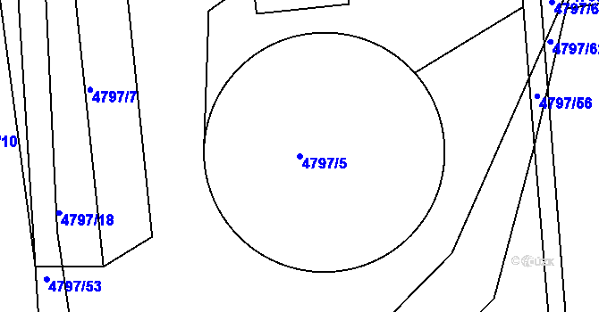 Parcela st. 4797/5 v KÚ Lískovec u Frýdku-Místku, Katastrální mapa