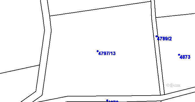 Parcela st. 4797/13 v KÚ Lískovec u Frýdku-Místku, Katastrální mapa