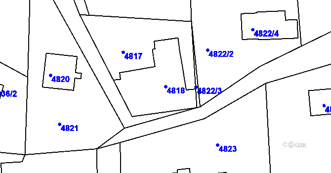 Parcela st. 4818 v KÚ Lískovec u Frýdku-Místku, Katastrální mapa