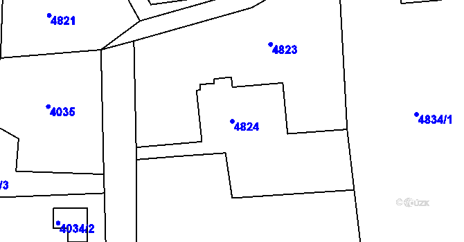 Parcela st. 4824 v KÚ Lískovec u Frýdku-Místku, Katastrální mapa