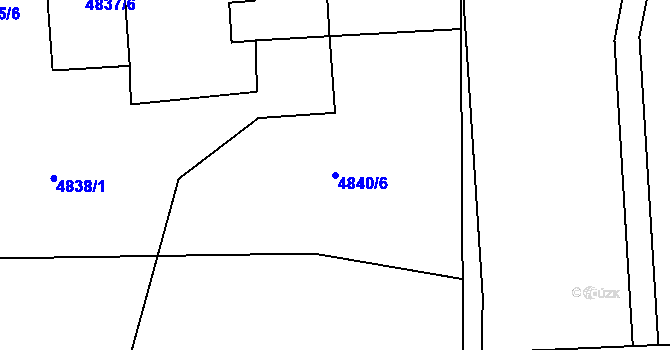 Parcela st. 4840/6 v KÚ Lískovec u Frýdku-Místku, Katastrální mapa