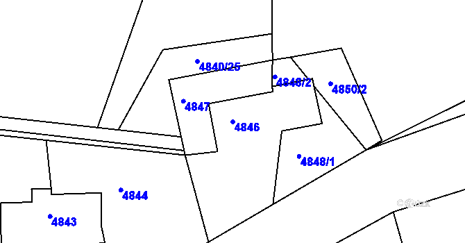 Parcela st. 4846 v KÚ Lískovec u Frýdku-Místku, Katastrální mapa