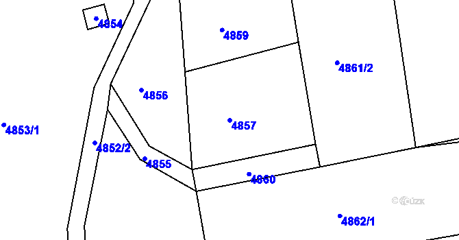 Parcela st. 4857 v KÚ Lískovec u Frýdku-Místku, Katastrální mapa