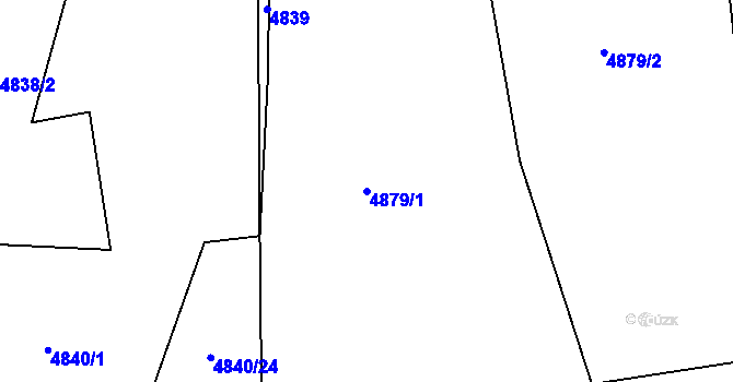 Parcela st. 4879/1 v KÚ Lískovec u Frýdku-Místku, Katastrální mapa