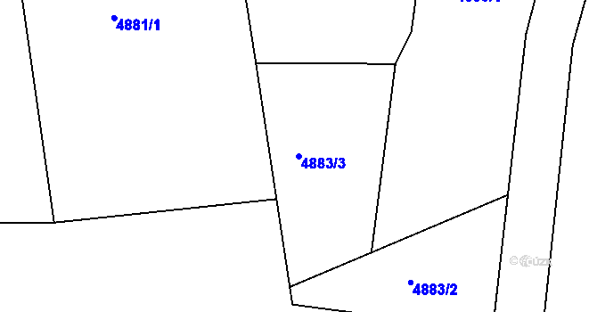 Parcela st. 4883/3 v KÚ Lískovec u Frýdku-Místku, Katastrální mapa