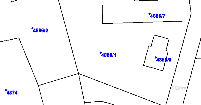 Parcela st. 4886/1 v KÚ Lískovec u Frýdku-Místku, Katastrální mapa