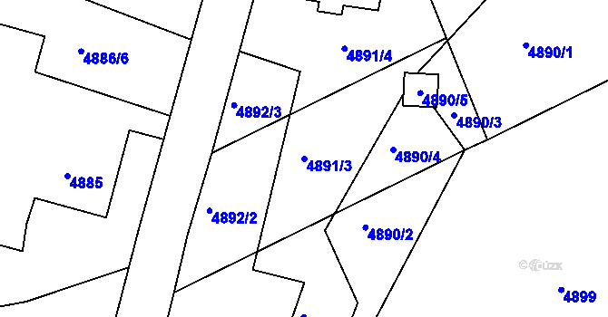 Parcela st. 4891/3 v KÚ Lískovec u Frýdku-Místku, Katastrální mapa