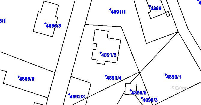 Parcela st. 4891/5 v KÚ Lískovec u Frýdku-Místku, Katastrální mapa