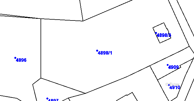 Parcela st. 4898/1 v KÚ Lískovec u Frýdku-Místku, Katastrální mapa