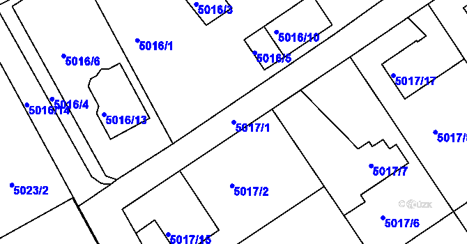 Parcela st. 5017/1 v KÚ Lískovec u Frýdku-Místku, Katastrální mapa