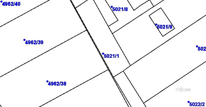 Parcela st. 5021/1 v KÚ Lískovec u Frýdku-Místku, Katastrální mapa