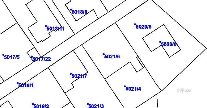 Parcela st. 5021/6 v KÚ Lískovec u Frýdku-Místku, Katastrální mapa